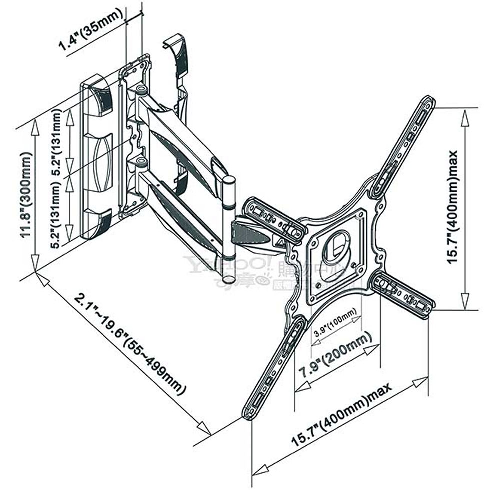 縮圖：NB P4 活動架 32-55吋電視機掛牆安裝