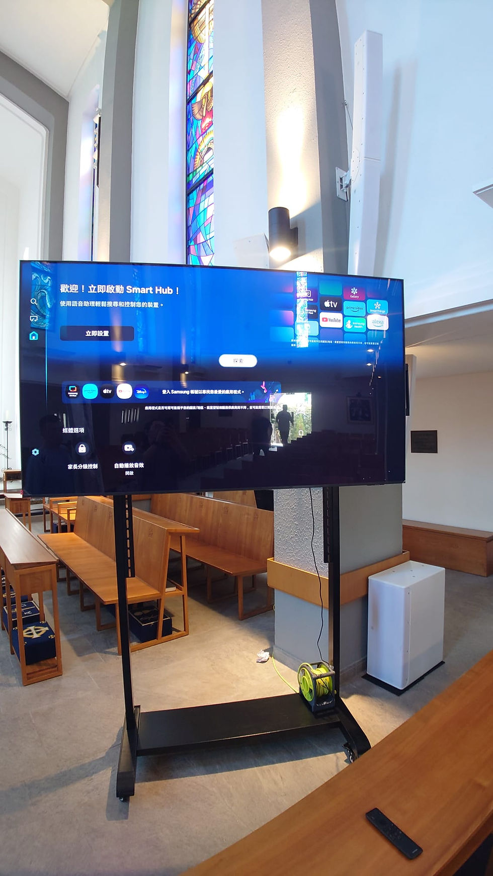 KowloonChurch Samsung85M80H TallTVStand LargeTVRental