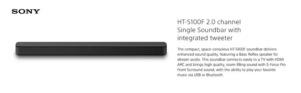 縮圖：Sony S100F Soundbar 預算友好