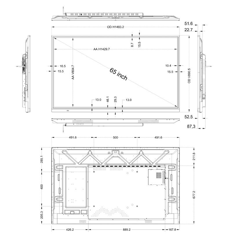 Thumbnail: 65'' 4K Meeting Monitor, 65-inch L6R-C model, wall mount included, can be equipped with camera/dual Windows operating system.
