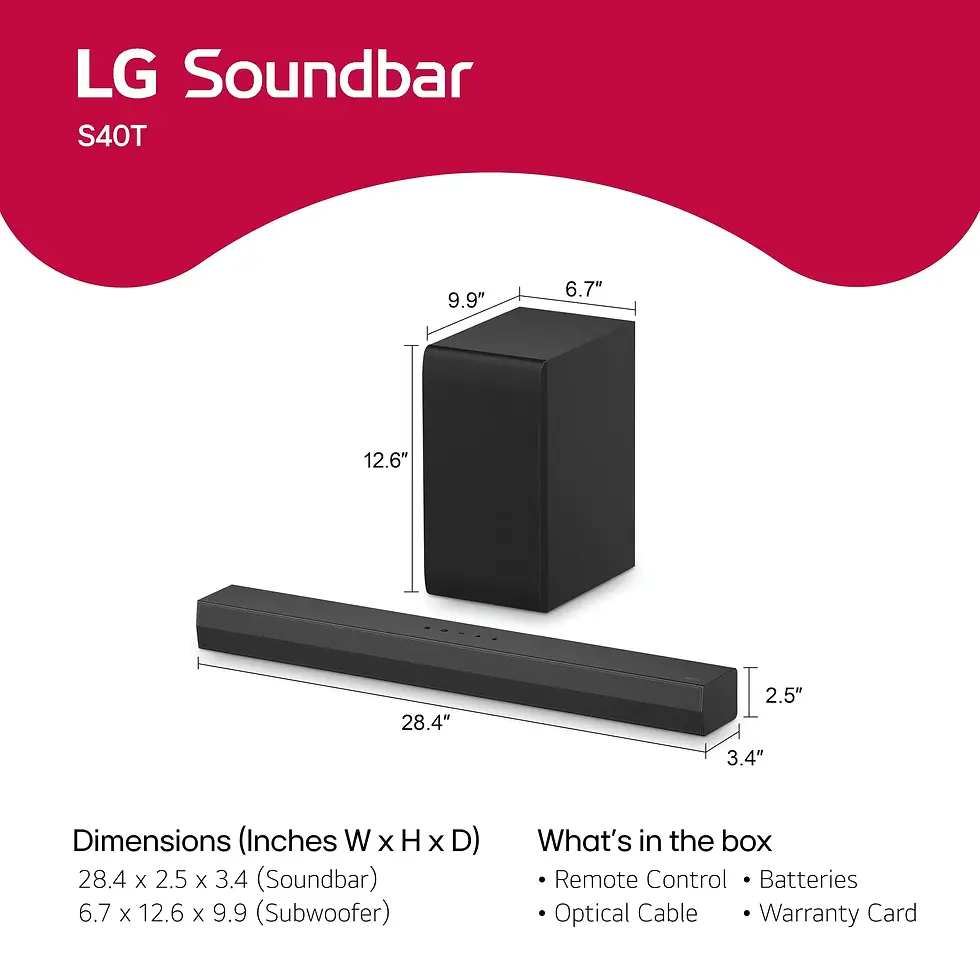 縮圖：LG S40T Soundbar 推薦 LG Soundbar 價錢 2.1 聲道音響