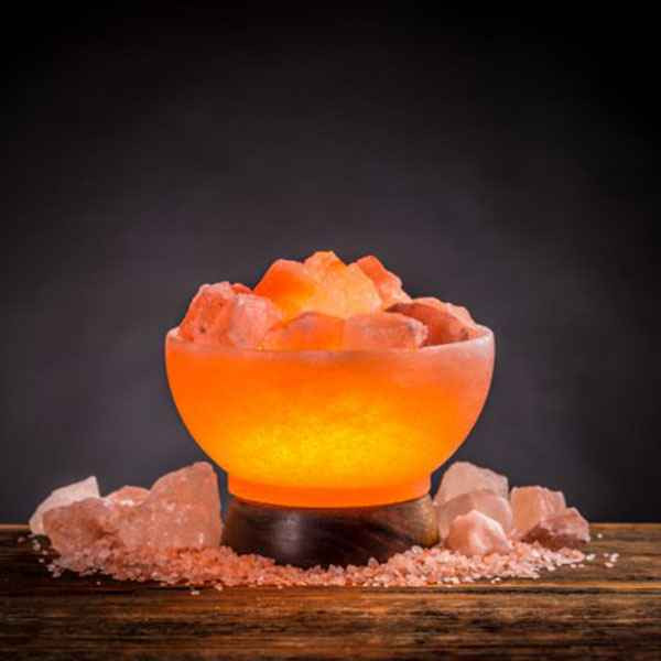 BRACiERE NATURALE RIFINITO CON PEZZI DI SALE ROSA dell' HIMALAYA