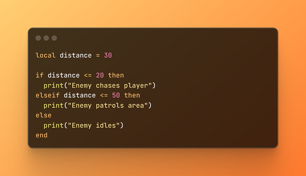 Roblox conditionals