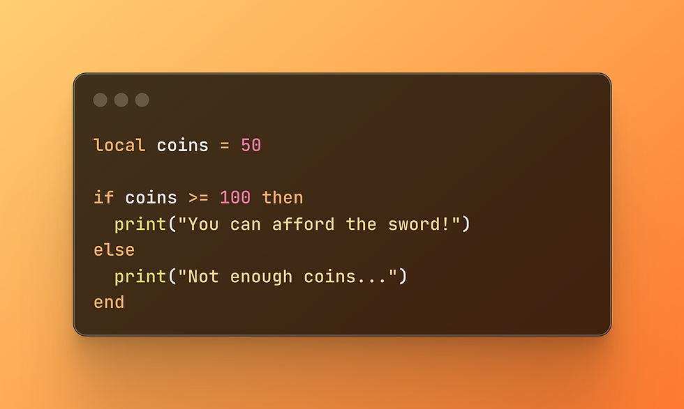 Roblox conditionals