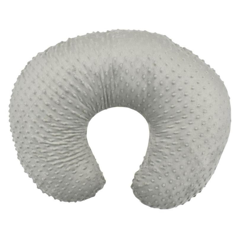 Thumbnail: C-shaped gray textured nursing pillow on white background