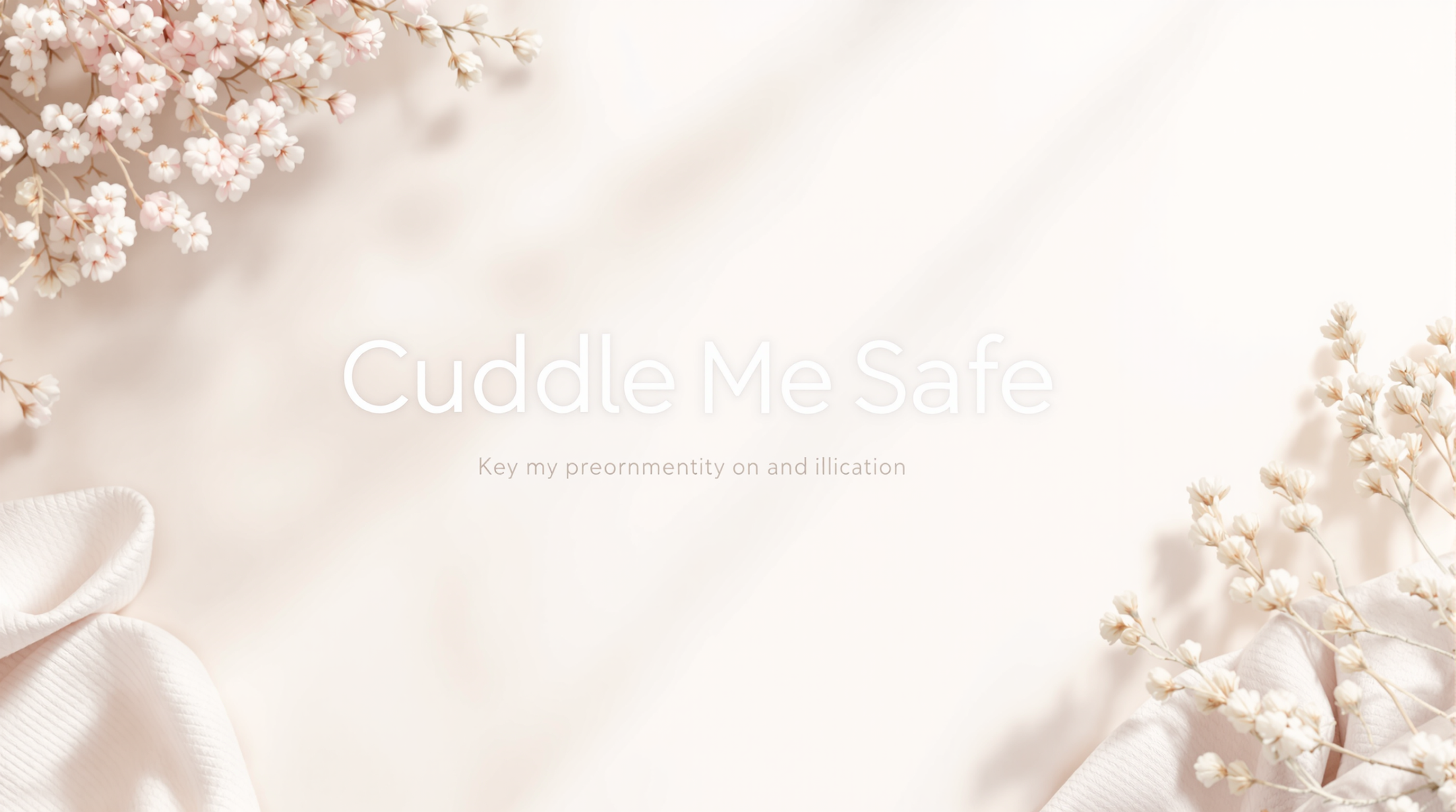Cuddle Me Safe logo on a soft cream background.