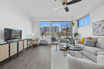 Connecticut condo staging by Staging Matters CT living room Stamford 