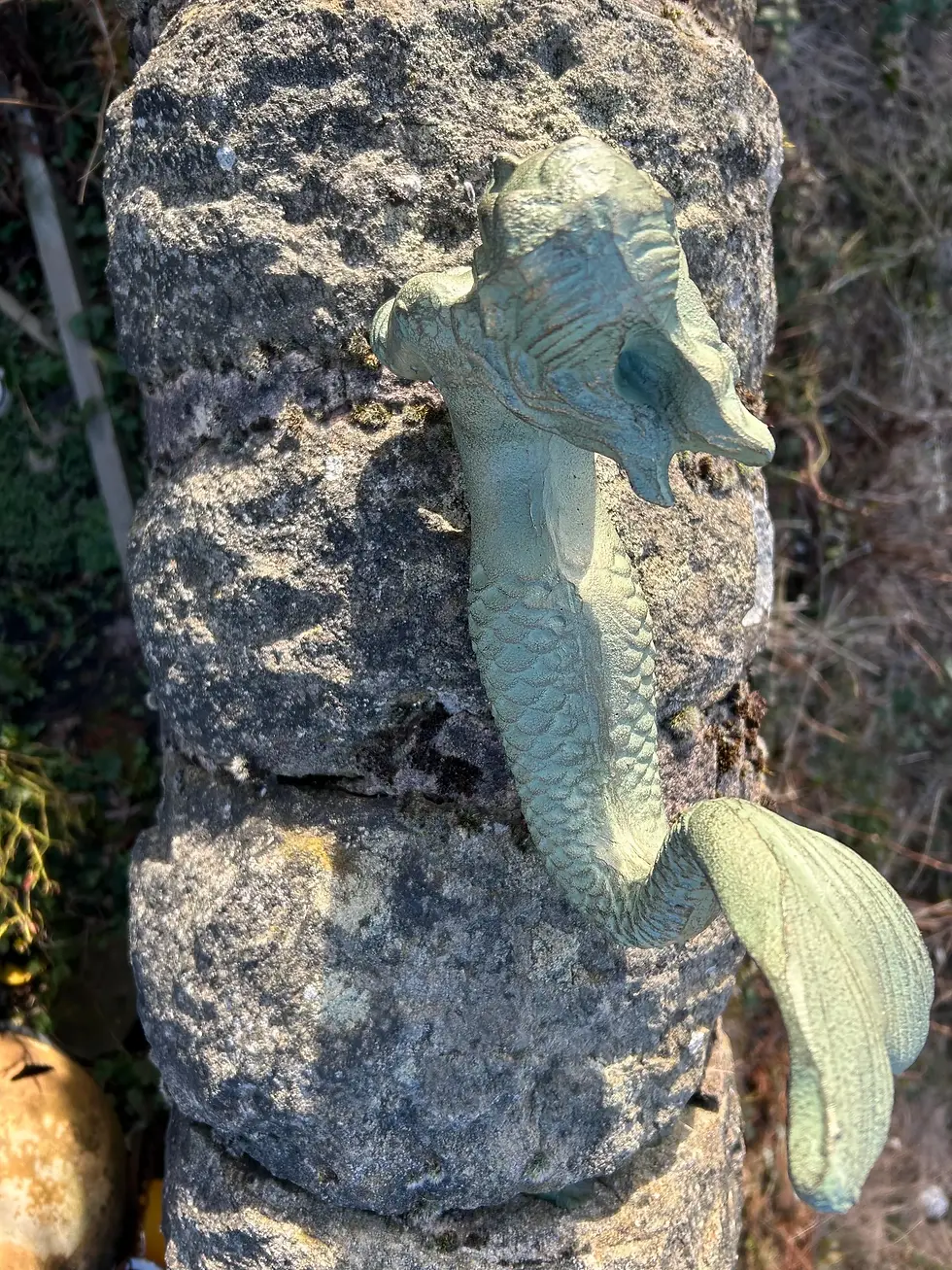 Thumbnail: Cast Iron Mermaid Verdigris Garden Ornament