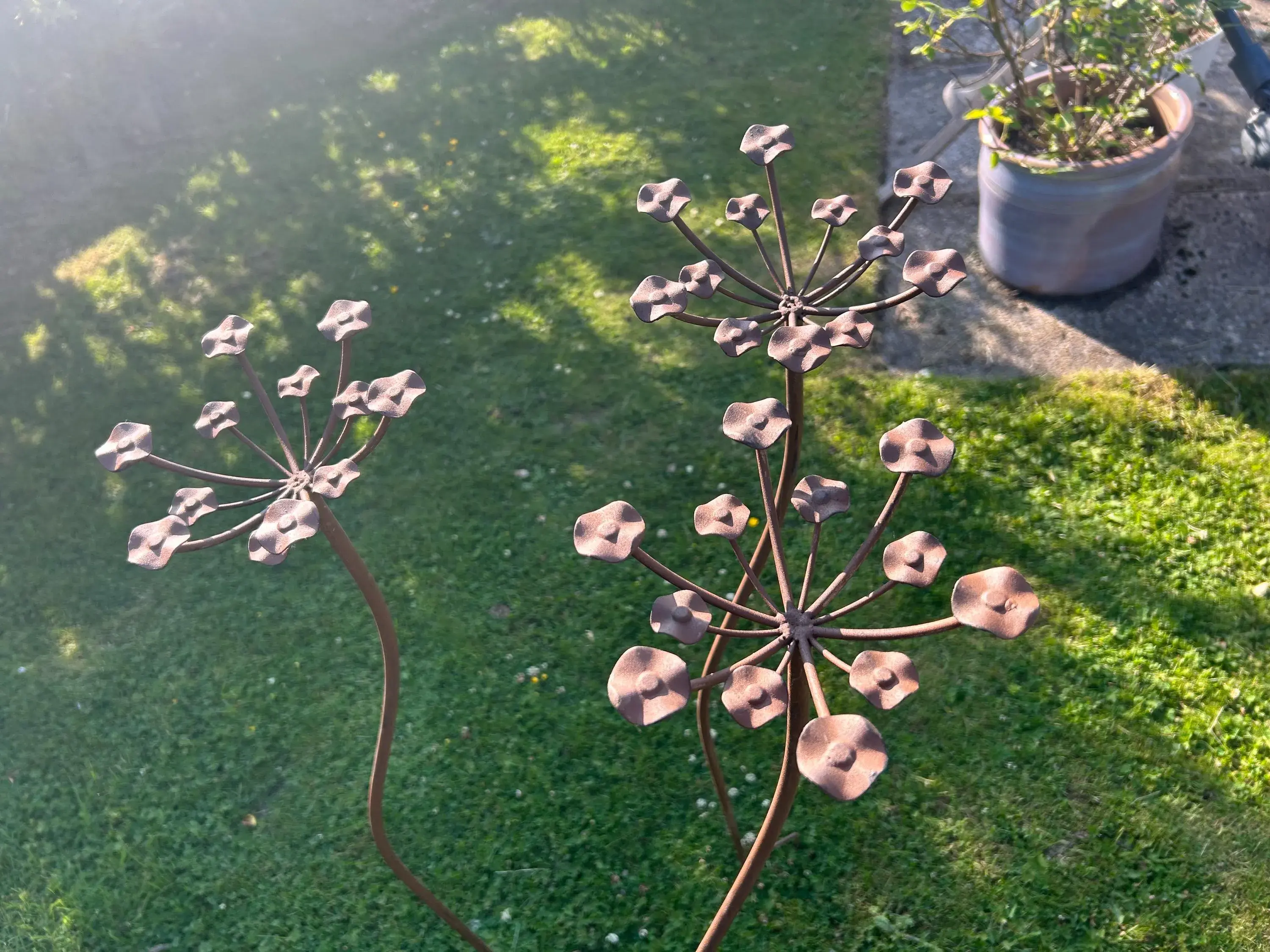 Set 3 Wildflower Cow Parsley Metal Garden Stake