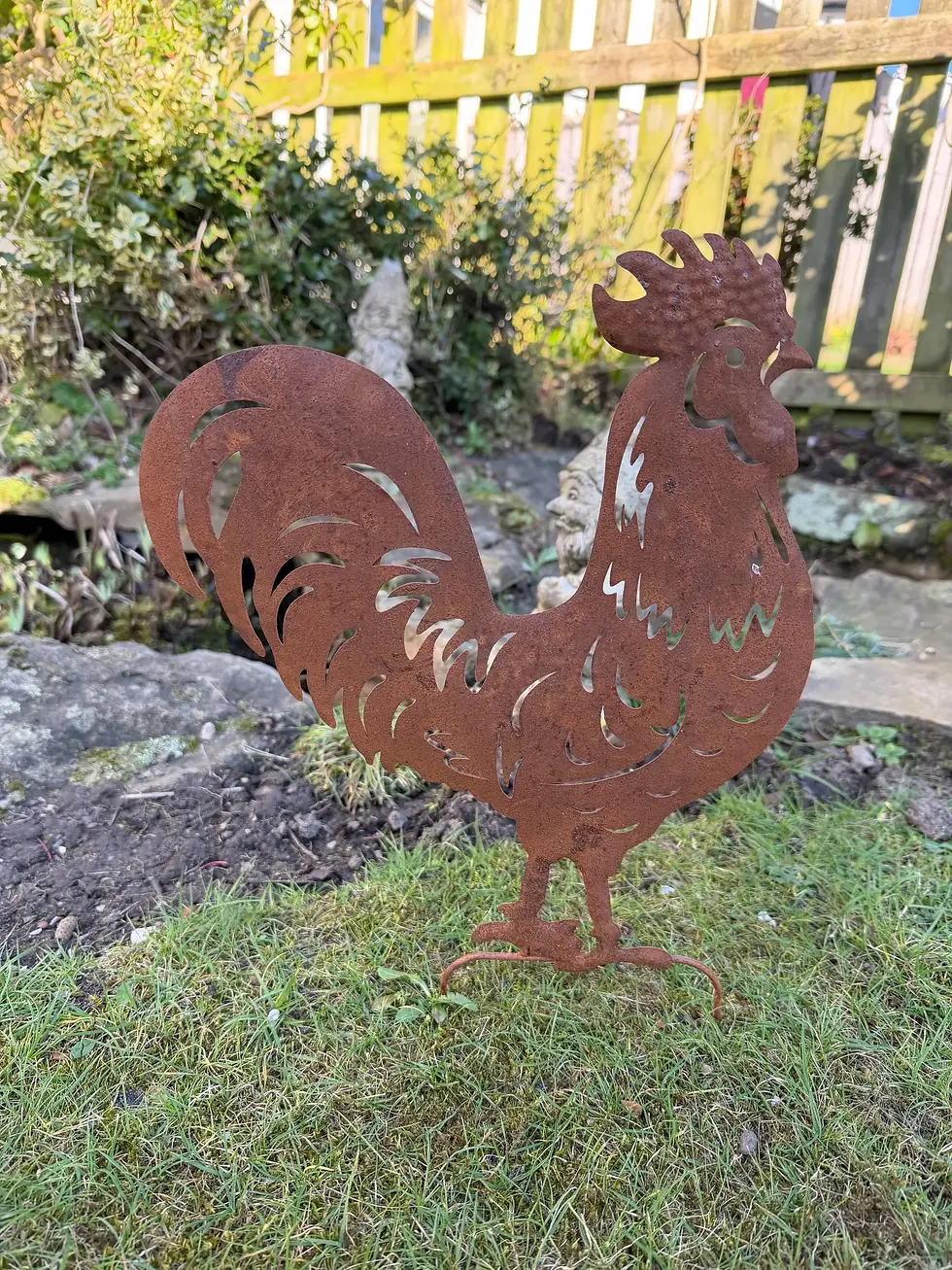 Thumbnail: Rusty Cockerel Metal Garden Stake
