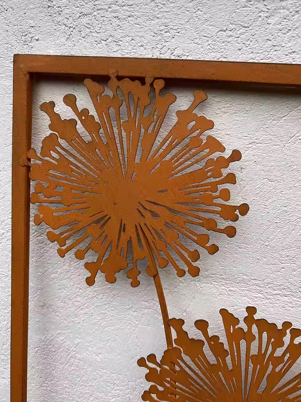 Thumbnail: Large Rusty Metal Allium Garden Wall Art Plaque