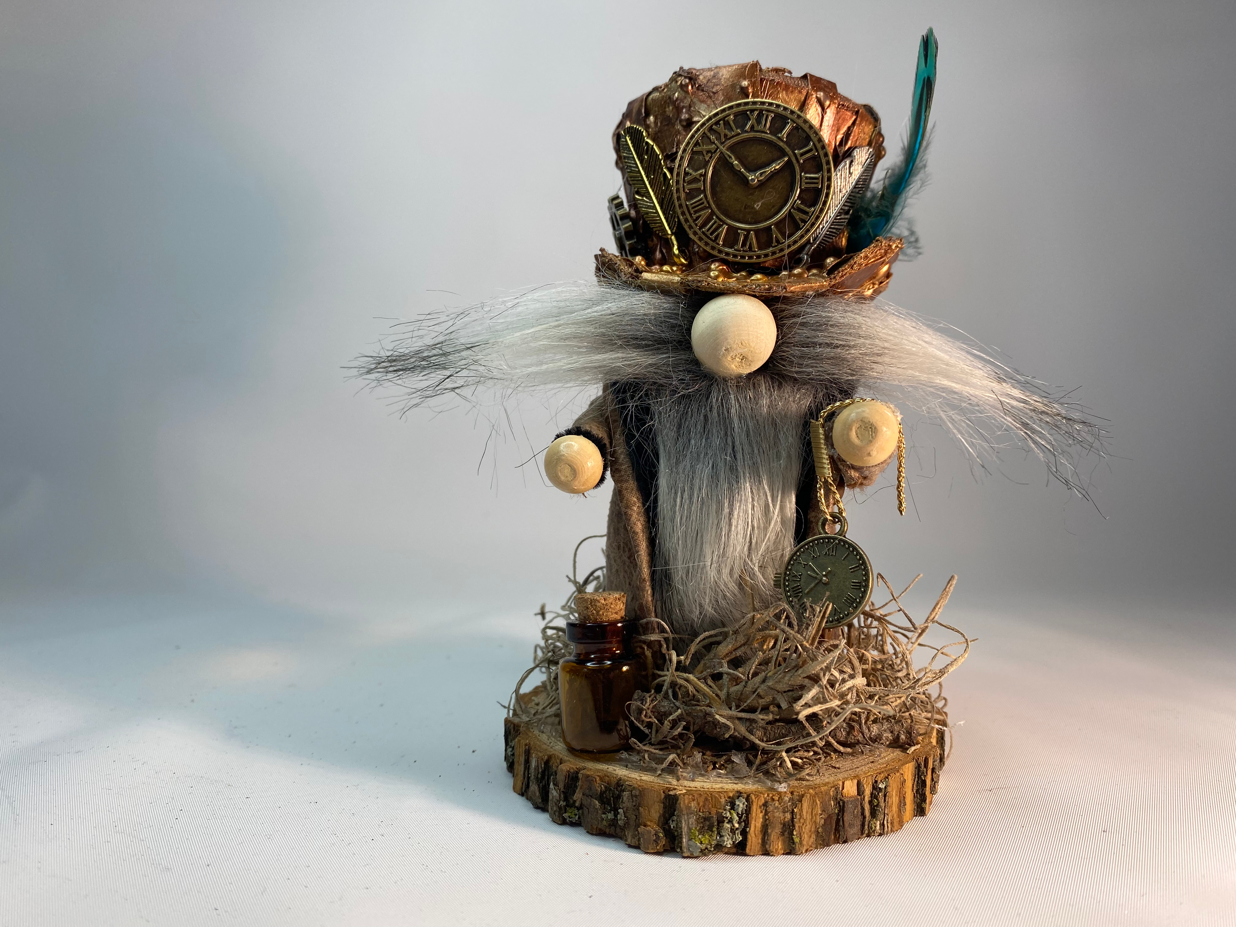 Steampunk Cheery Gnome Statuette- male 