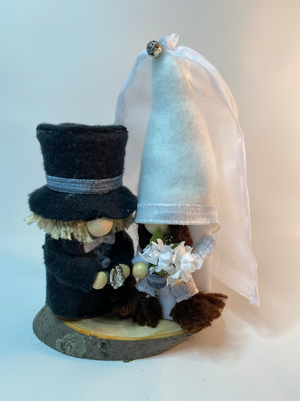 Thumbnail: Cheery Gnome Wedding Couple Statuette 