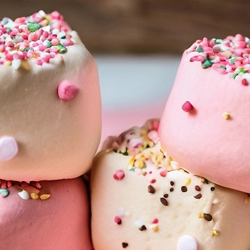 pink and white and beige and sprinkles chocolate covered marshmallows.jpg