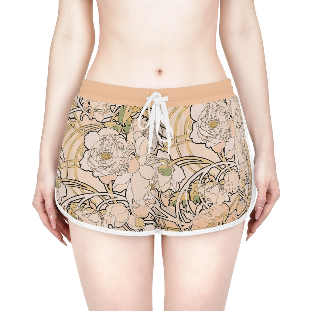 Alphonse Mucha's Peony Flowers Women's Shorts