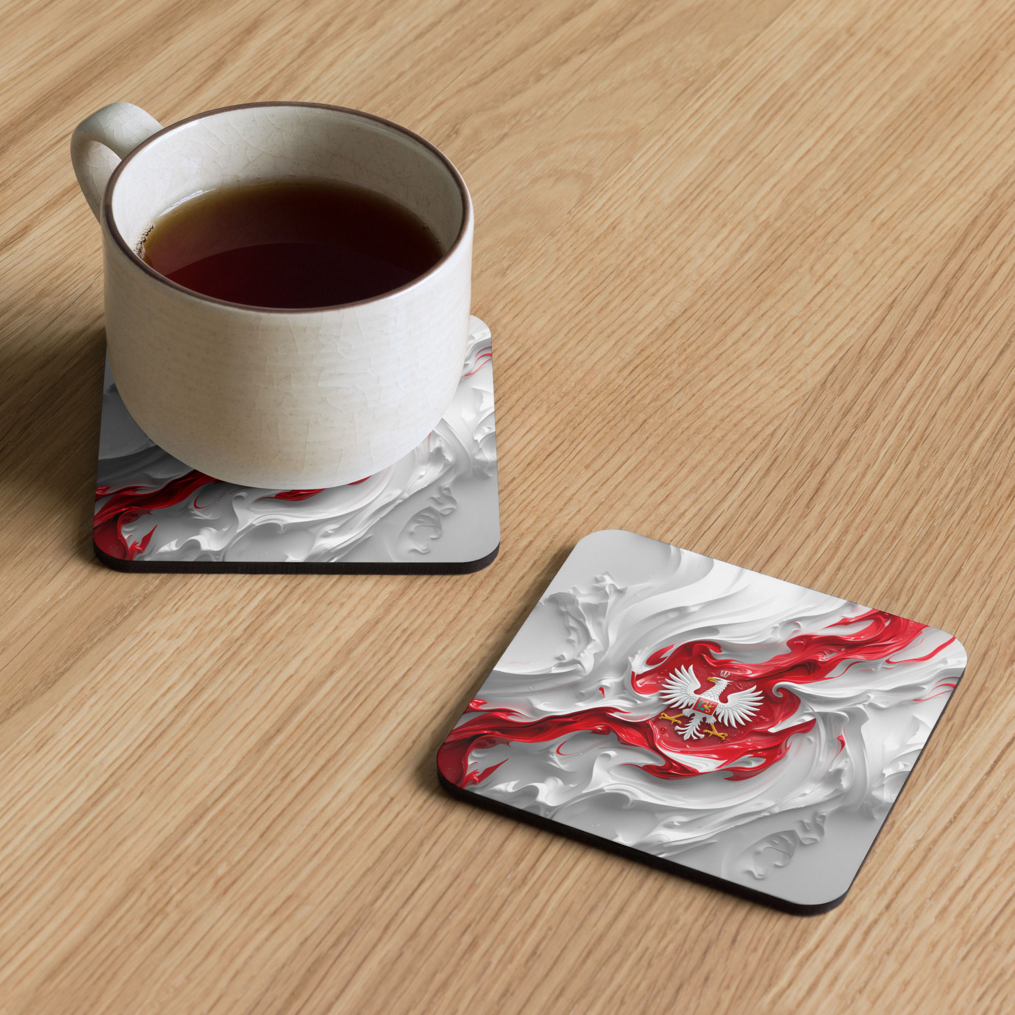 Poland Background Cork-Back Coaster