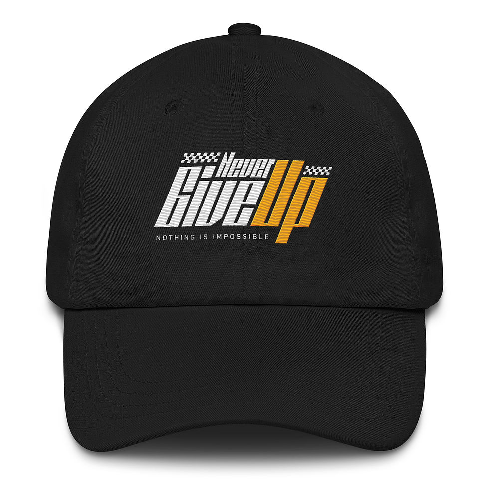 Thumbnail: Never Give Up Embroidered Cotton Twill Cap
