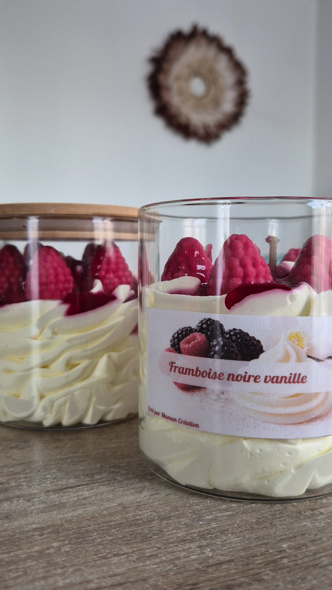 Bougie Chantilly Framboise noire vanille 
