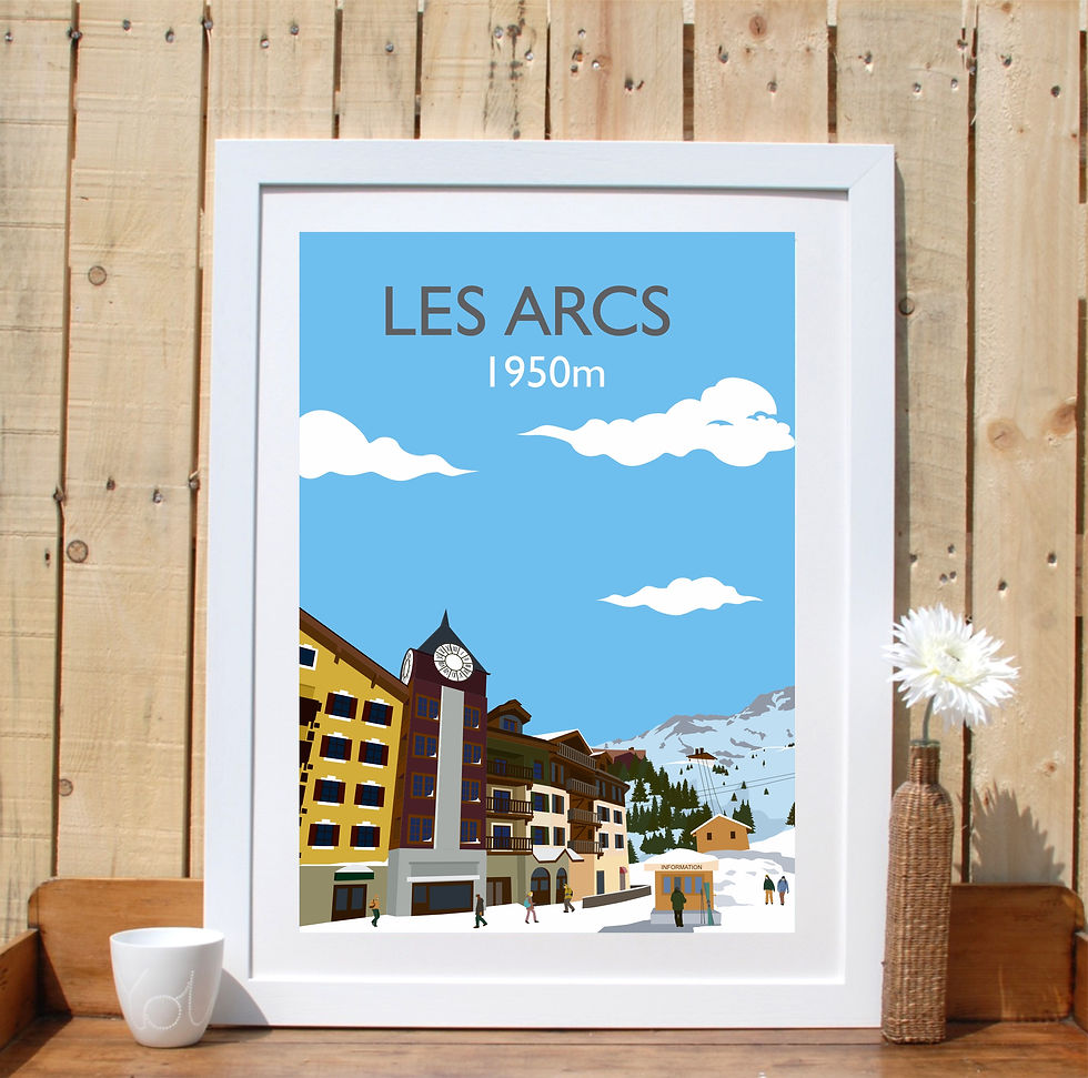 Les Arcs 1950 ski print