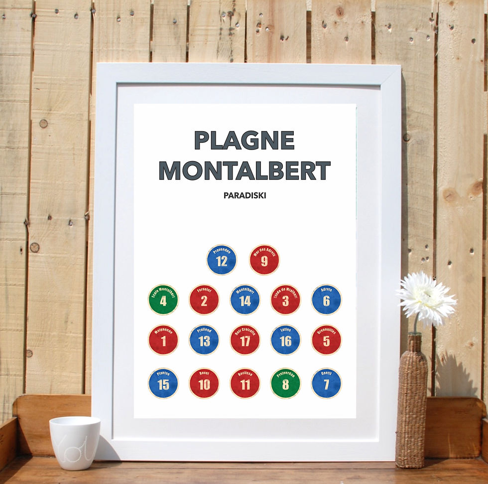 Plagne Montalbert ski print French Alps