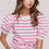 Thumbnail: Lightweight Puff Short Sleeve Stripe Knit