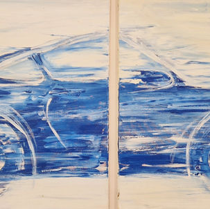 blue porsche painting by picassolina