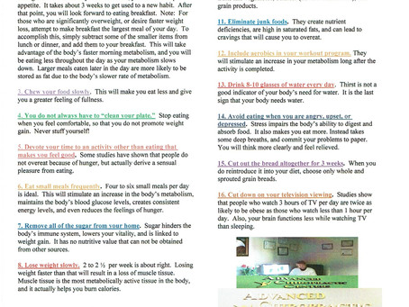 Health and Weight Loss Tips ( Part 1 of 3