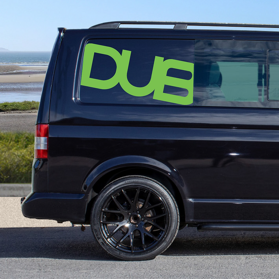 Thumbnail: VW Transporter Quarter Panel DUB side decals in Lime Green T4 T5 T5.1 T6 vinyl stickers by Strictly Criminal