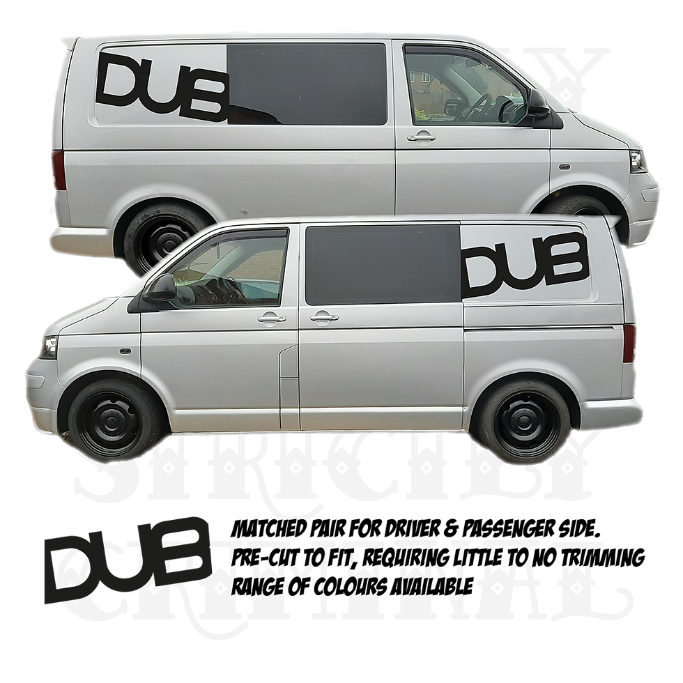 VW Transporter Van Quarter Panel DUB Sticker in Black by Strictly