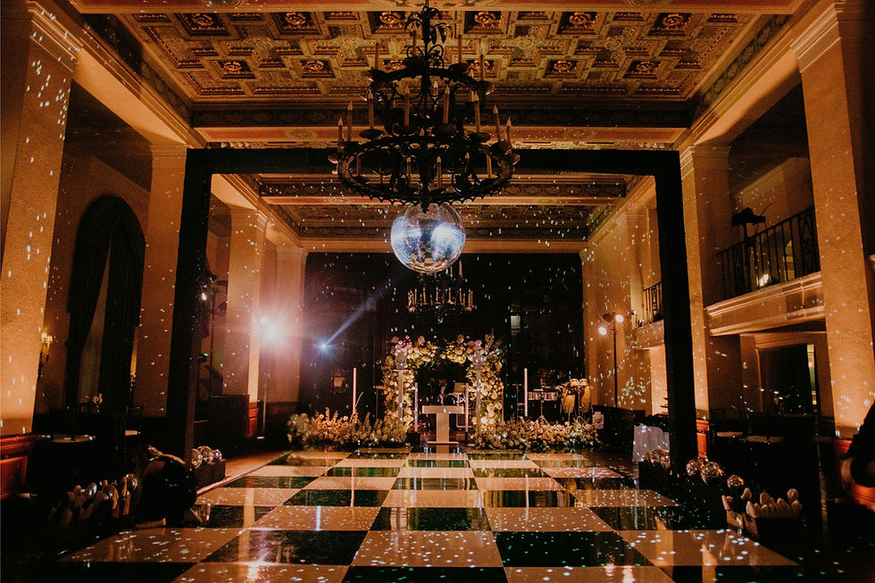 Mirror Ball on a Covered Truss at The Ebell