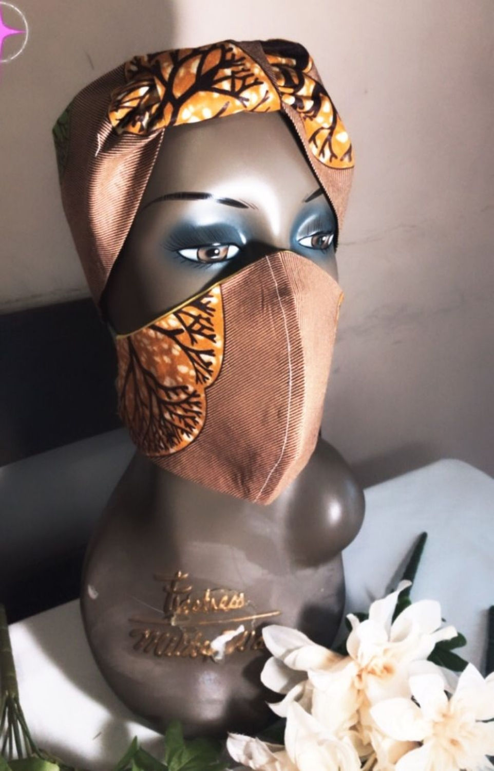 Thumbnail: Head Band Ankara Face Mask Set ReUsable