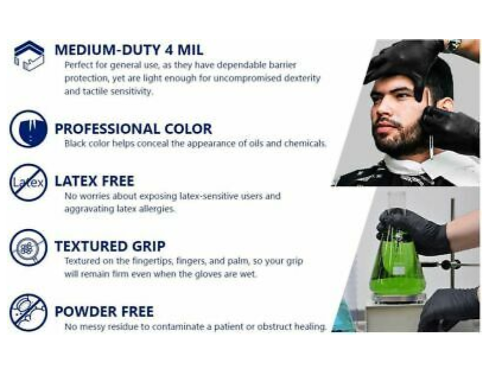 Thumbnail: 20 Disposable Nitrile Examination Gloves. ( Latex Free)