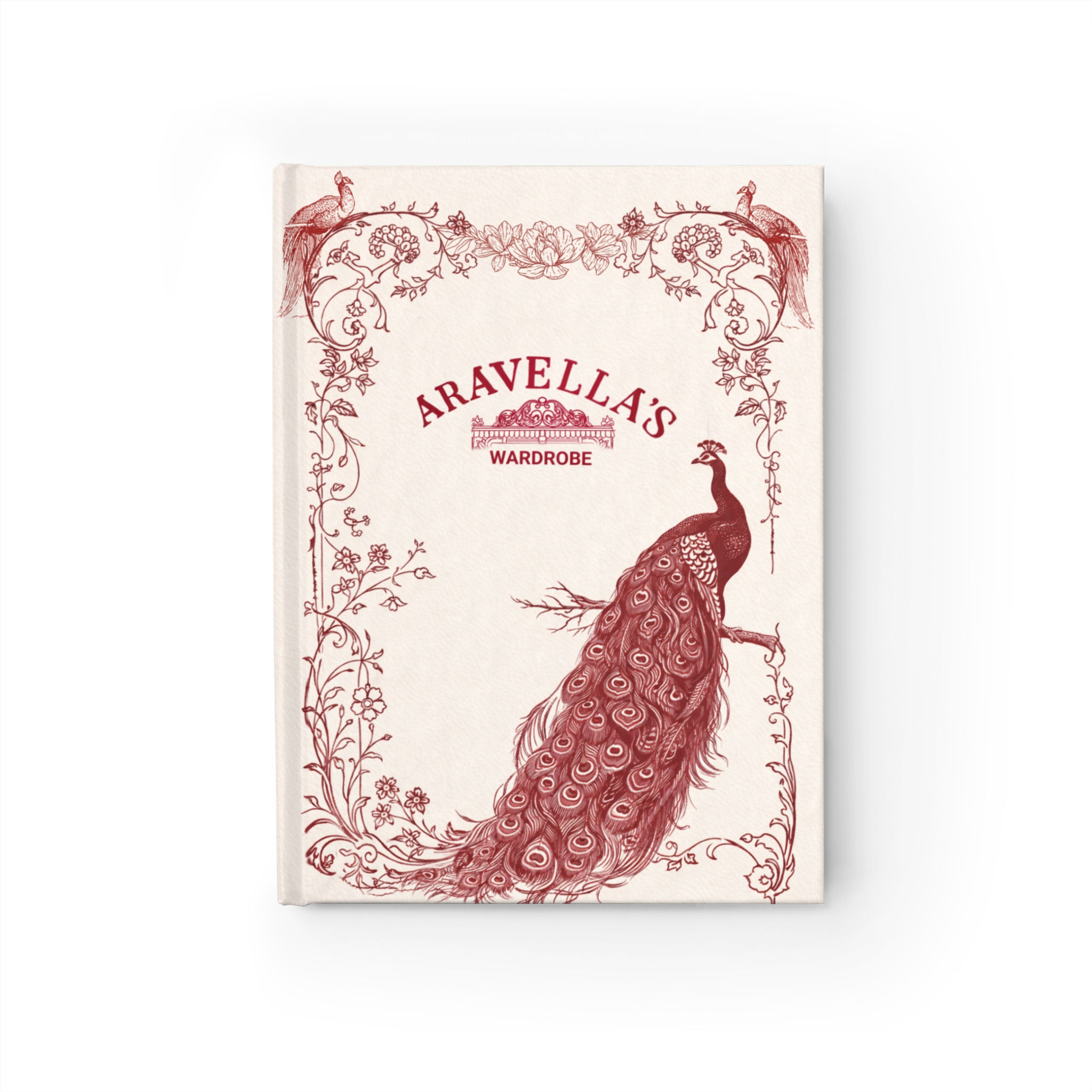 Peacock Floral Journal — “Aravella’s Wardrobe” Hardcover Notebook