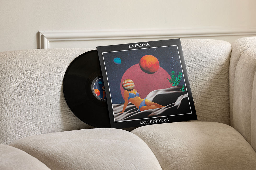 Mockup album vinyle - La Femme - Collage surréaliste - Identité visuelle