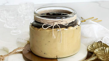 Mousse de lúcuma y chocolate semi amargo