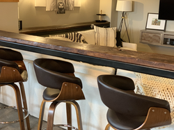 Custom reclaimed wood bar top