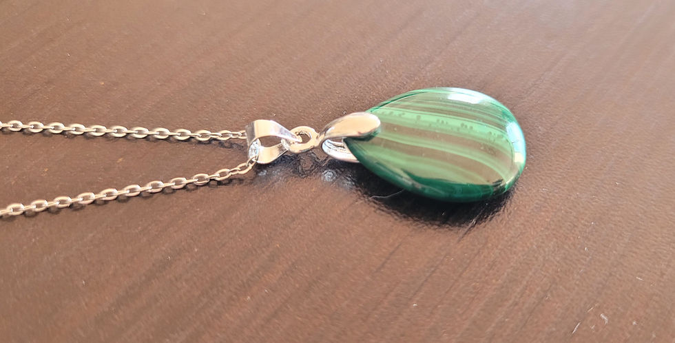 Miniature : Pendentif malachite goutte