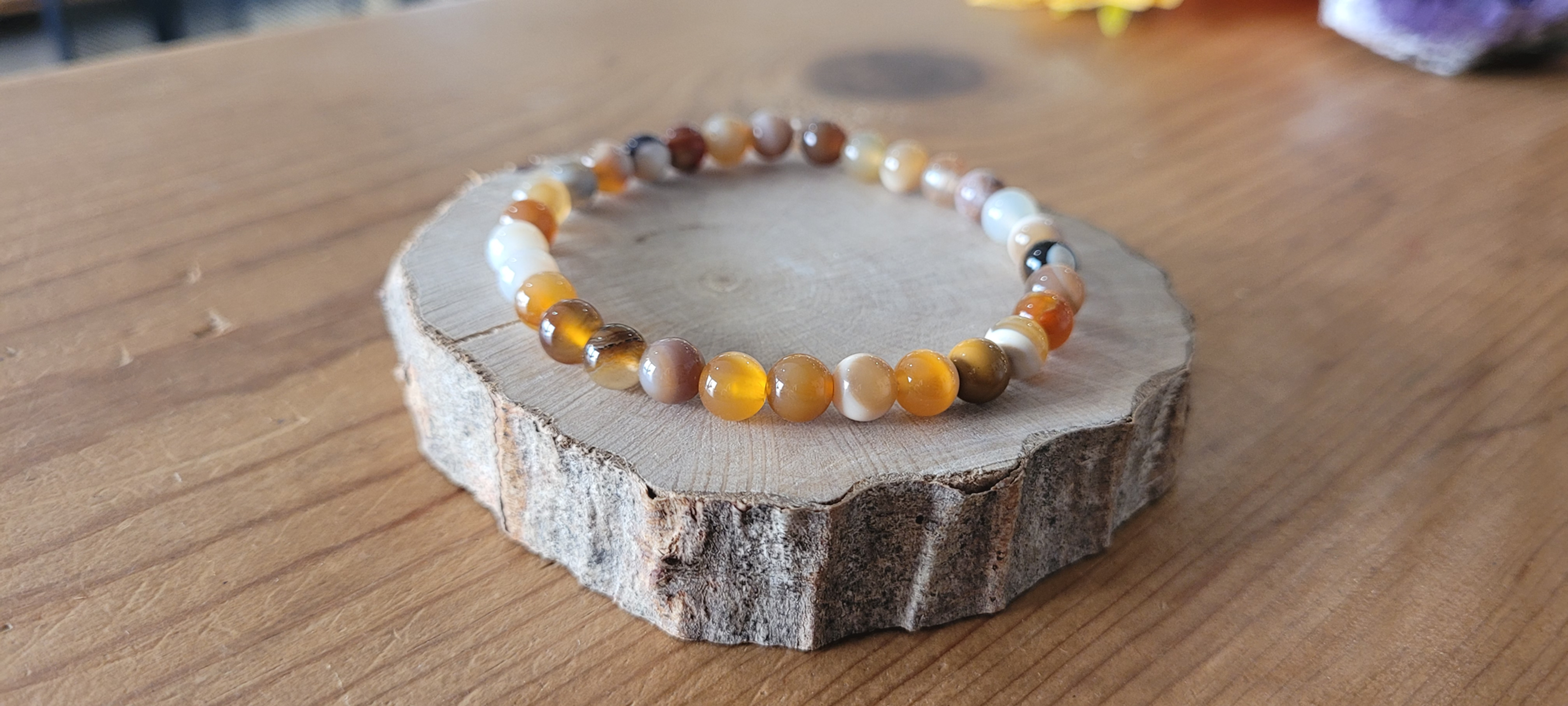 Bracelet agate 6 mm