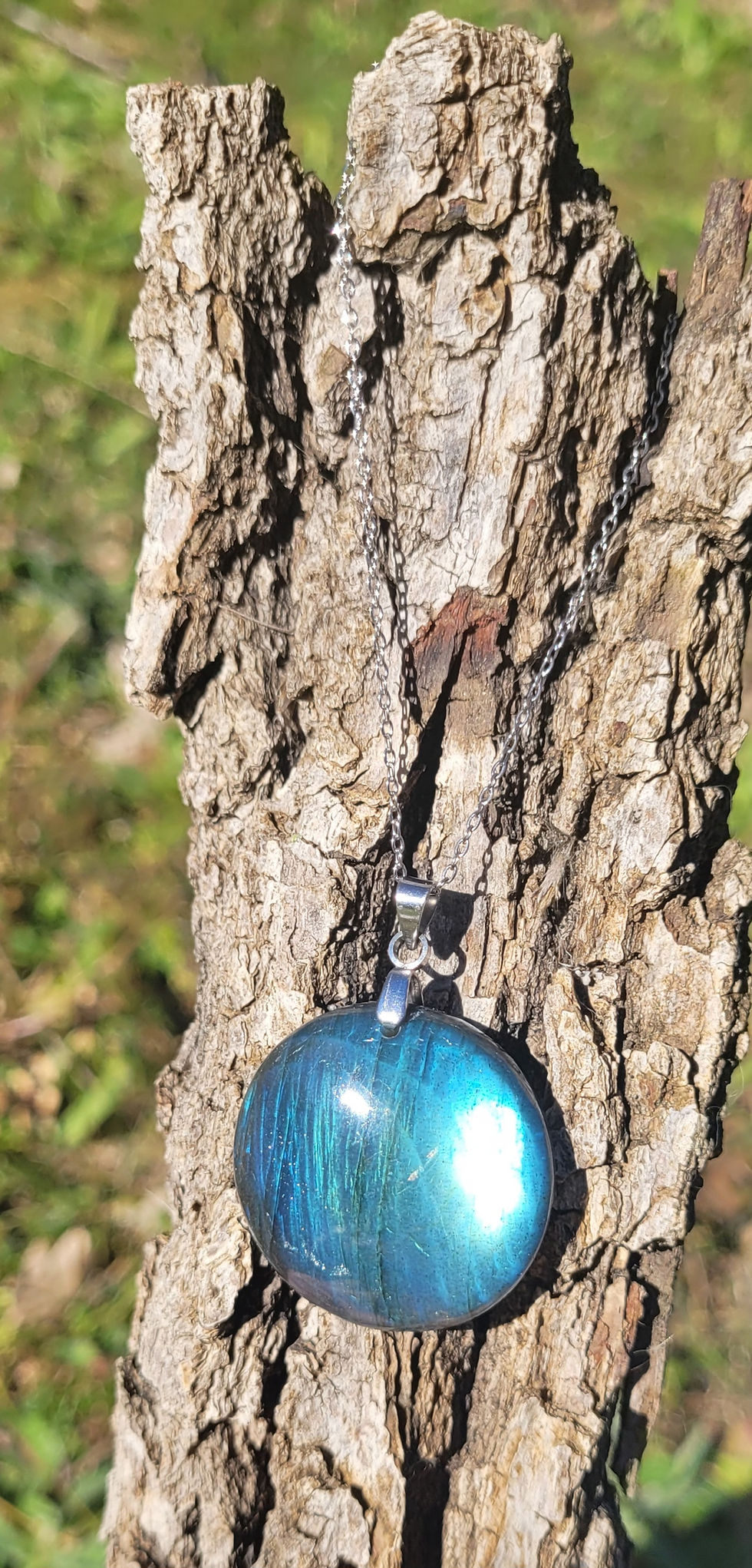 Miniature : Pendentif labradorite bleue