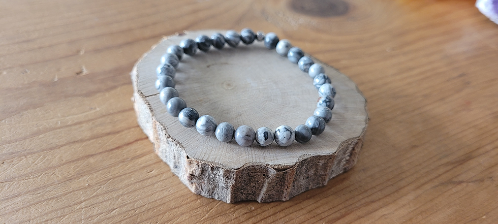 Miniature : Bracelet Jaspe paysage gris