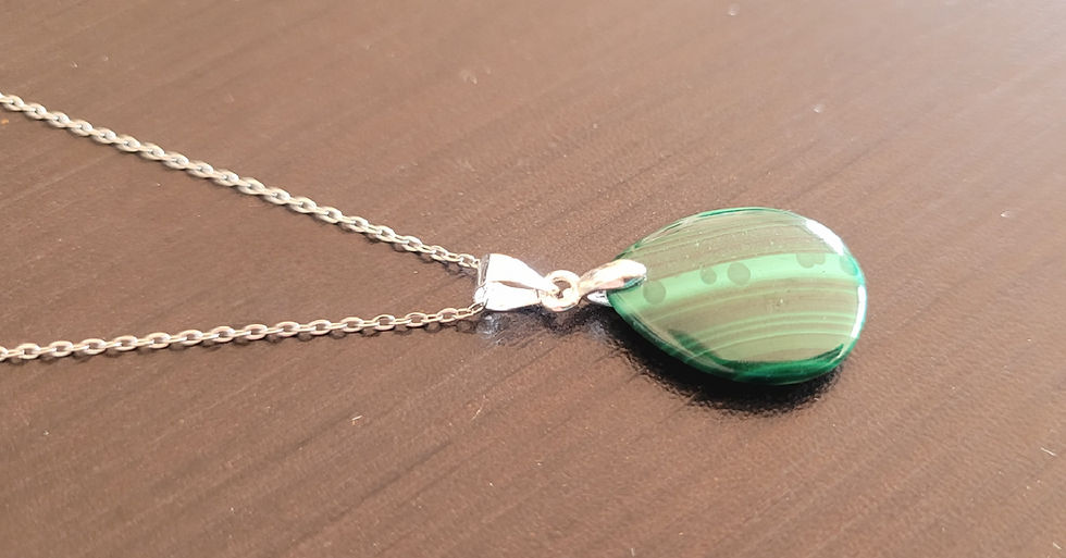 Miniature : Pendentif malachite goutte