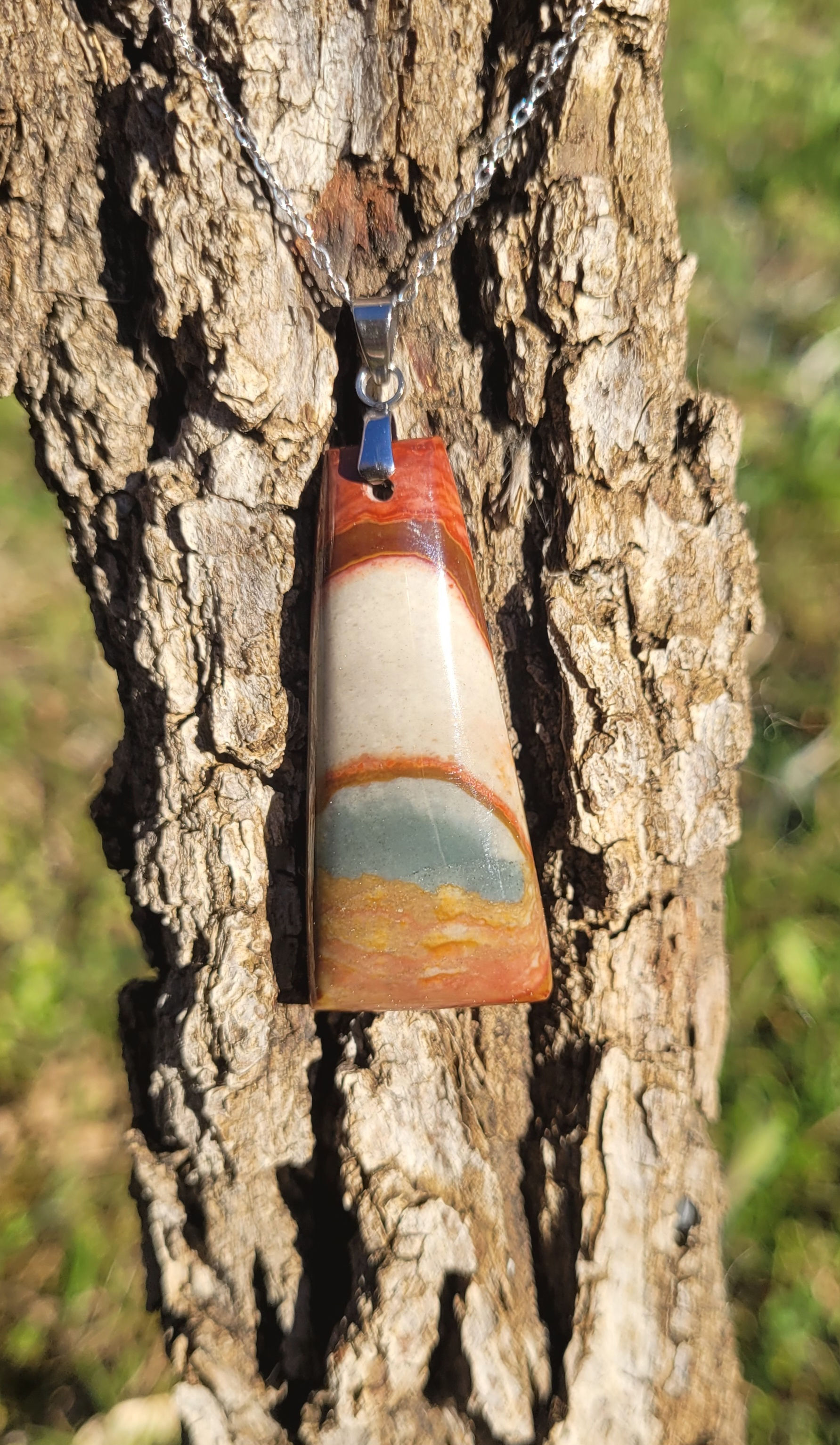 Pendentif Jaspe Polychrome