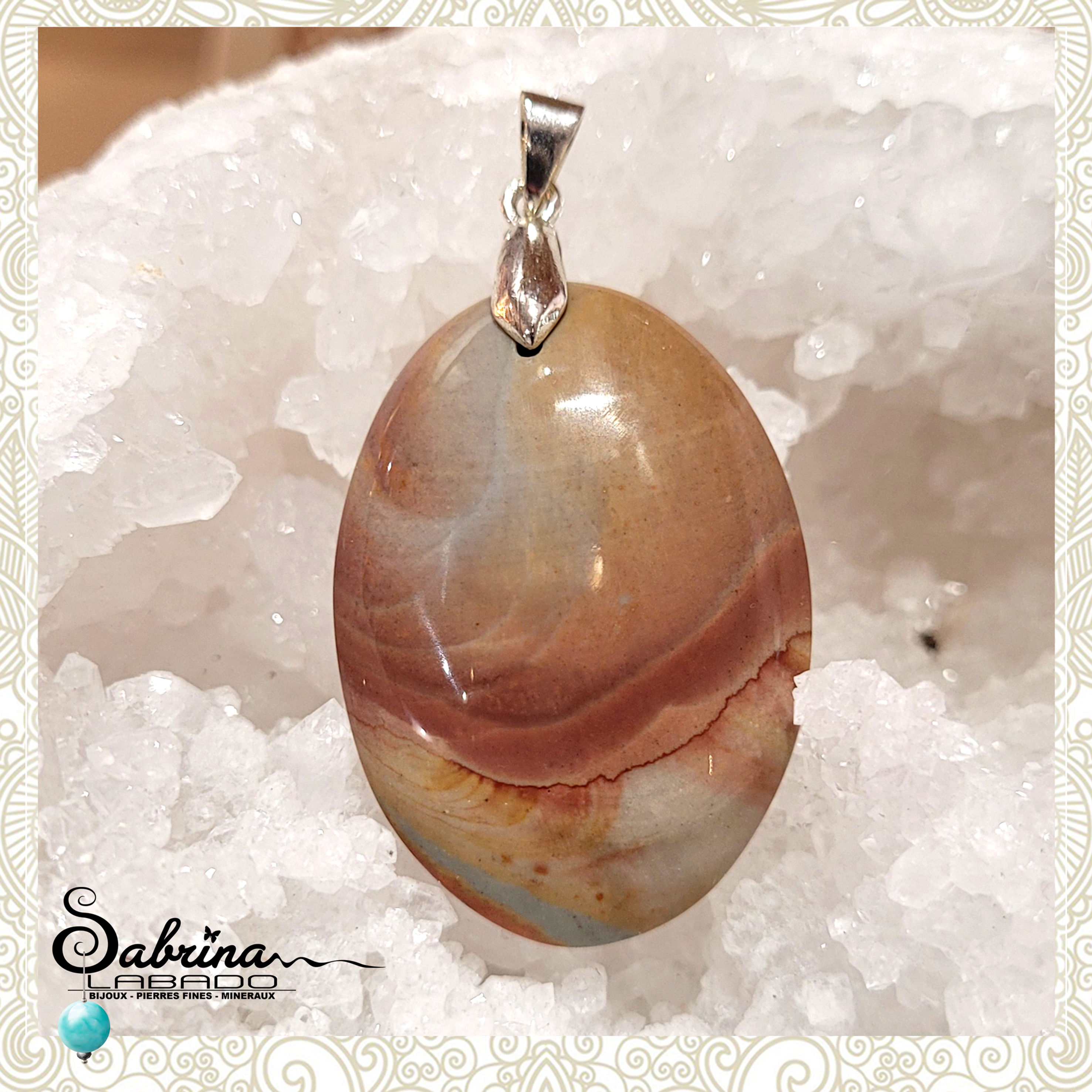 Pendentif Jaspe Impérial Polychrome