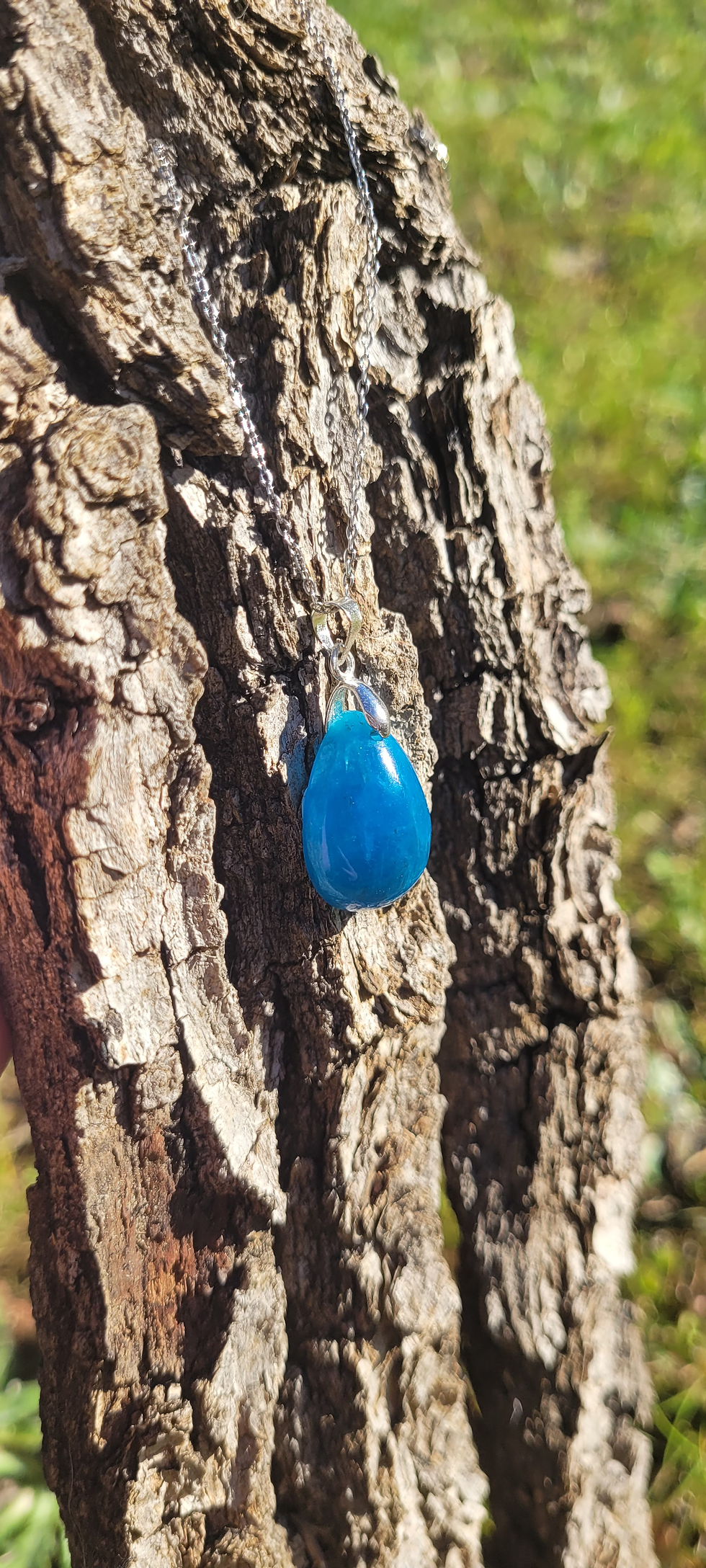 Miniature : Pendentif apatite bleue