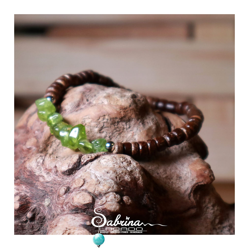 Miniature : Bracelet Péridot et coco