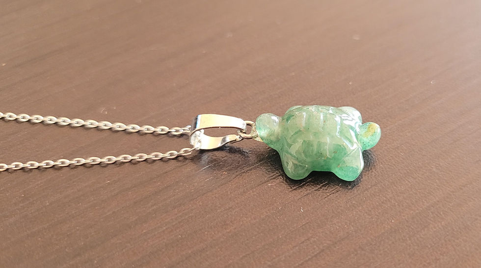 Miniature : Pendentif tortue en aventurine verte