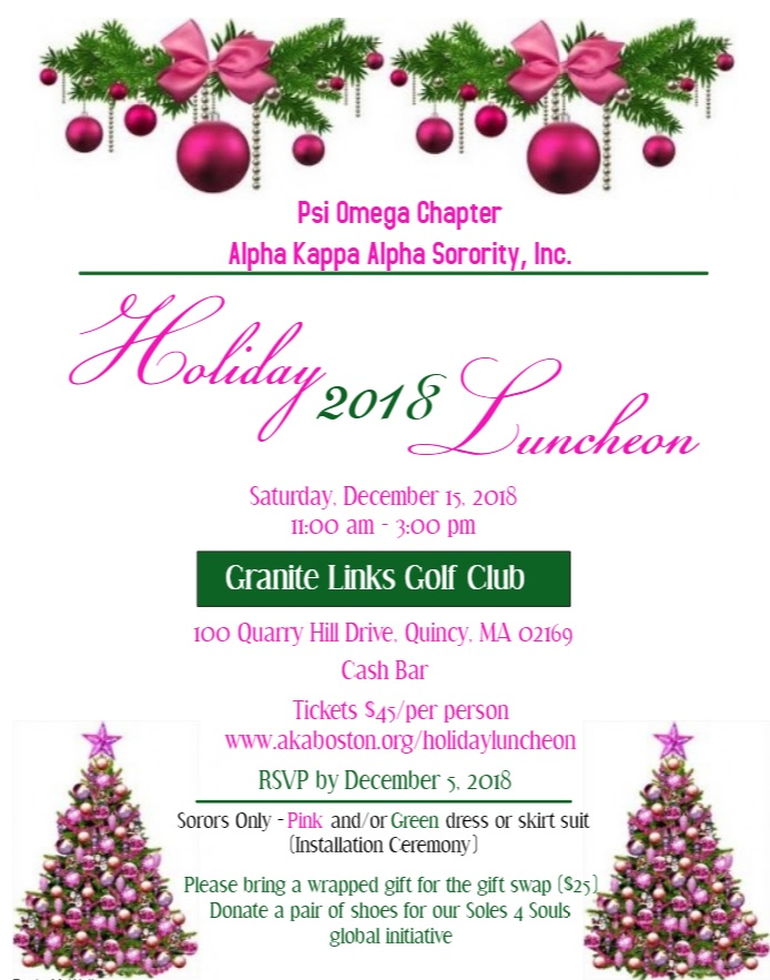 Psi Omega Chapter 2018 Holiday Luncheon (SORORS ONLY)