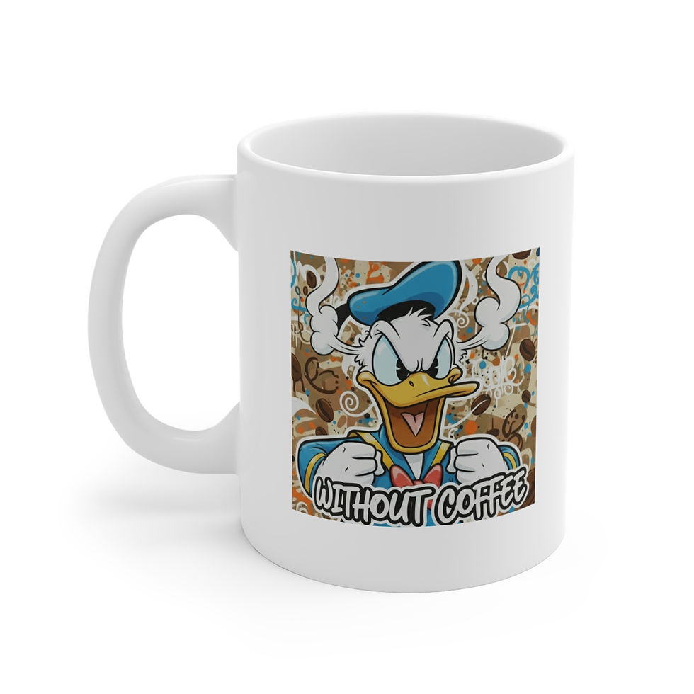Angry Donald Duck Without Coffee Mug
