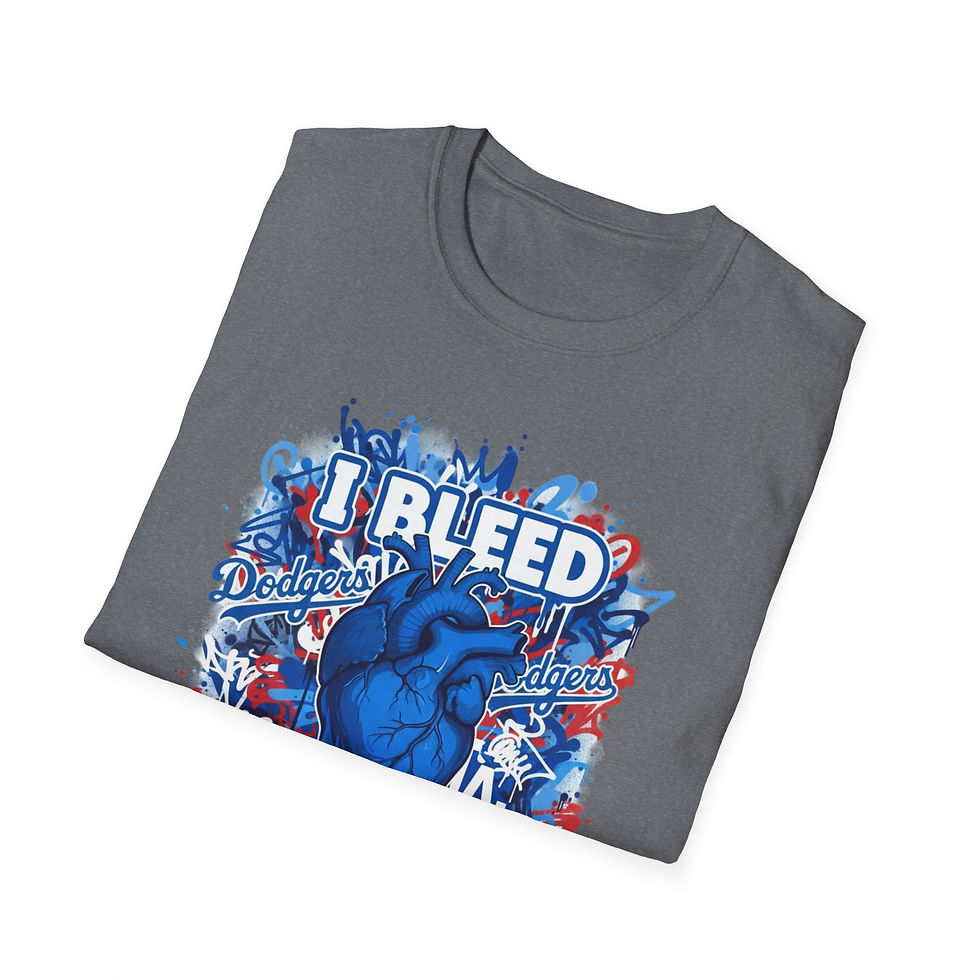 Thumbnail: Dodger Blue Heart T-Shirt — "I Bleed Dodger Blue" Fan Tee