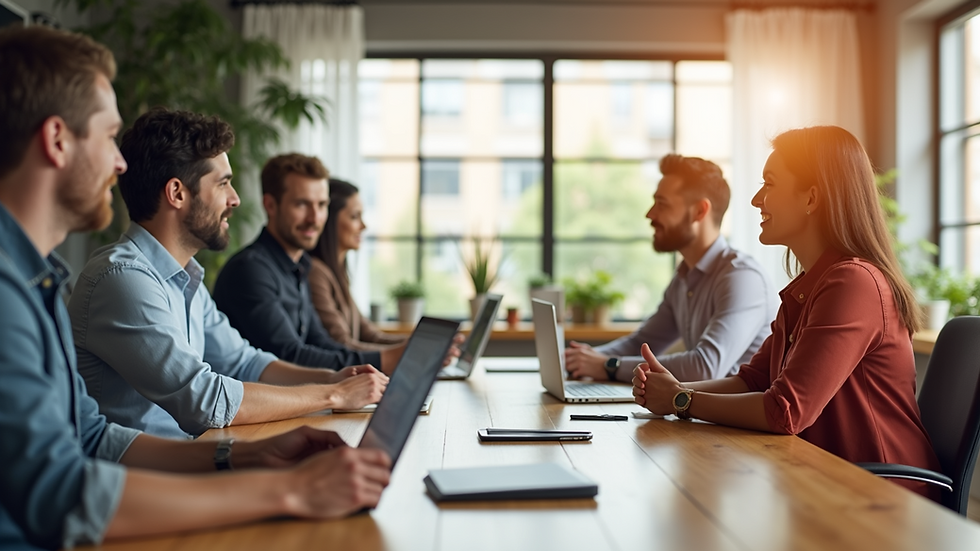 Eye-level view of a friendly meeting space for entrepreneurs
